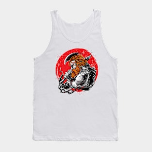 Viking Man with Red Moon Tank Top